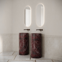 Circolo Freestanding Basin - Rosso Levanto Marble